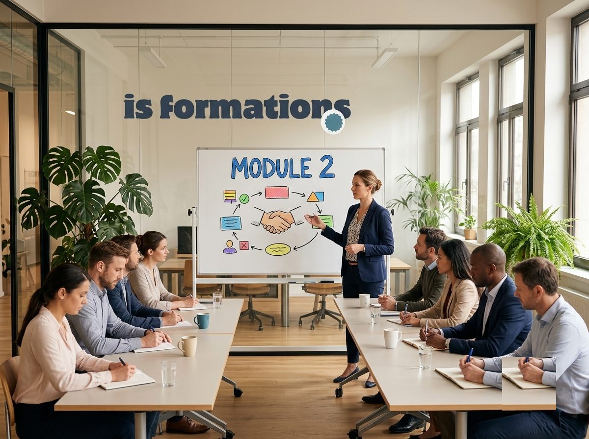 Formatrice is formations présentant le module négociation à des adultes en formation continue